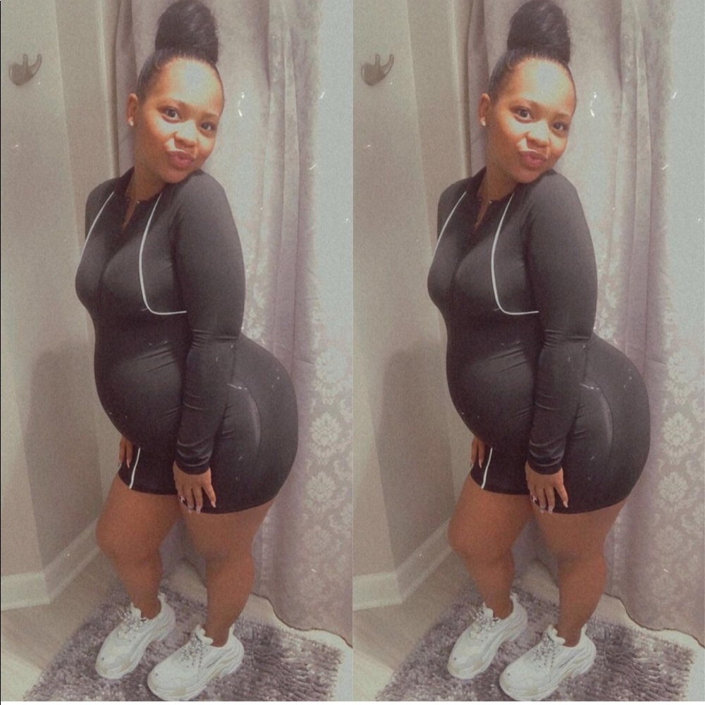 Black and silver onesie shorts